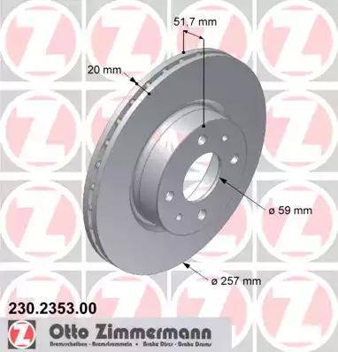 Zimmermann 230.2353.00 - Kočioni disk www.molydon.hr