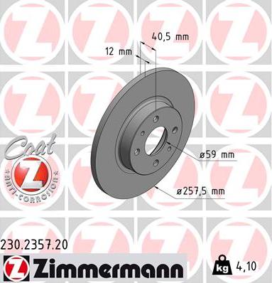Zimmermann 230.2357.20 - Kočioni disk www.molydon.hr