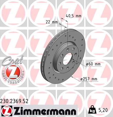 Zimmermann 230.2369.52 - Kočioni disk www.molydon.hr