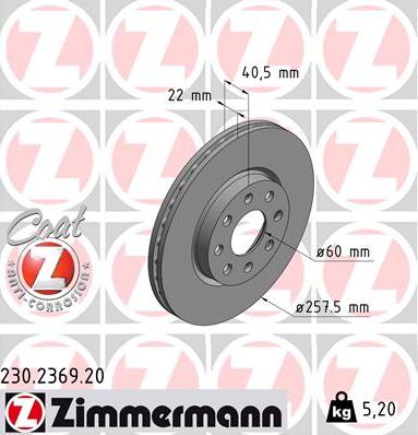 Zimmermann 230.2369.20 - Kočioni disk www.molydon.hr