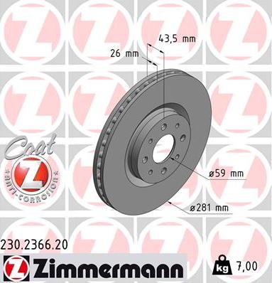 Zimmermann 230.2366.20 - Kočioni disk www.molydon.hr