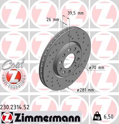 Zimmermann 230.2314.52 - Kočioni disk www.molydon.hr