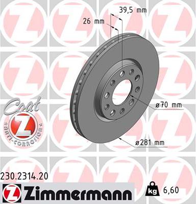 Zimmermann 230.2314.20 - Kočioni disk www.molydon.hr