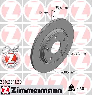 Zimmermann 230.2311.20 - Kočioni disk www.molydon.hr