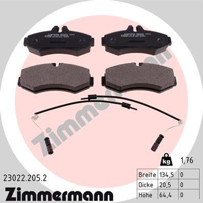 Zimmermann 23022.205.2 - Komplet Pločica, disk-kočnica www.molydon.hr