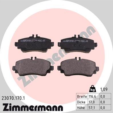 Zimmermann 23070.170.1 - Komplet Pločica, disk-kočnica www.molydon.hr