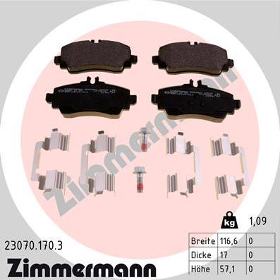 Zimmermann 23070.170.3 - Komplet Pločica, disk-kočnica www.molydon.hr