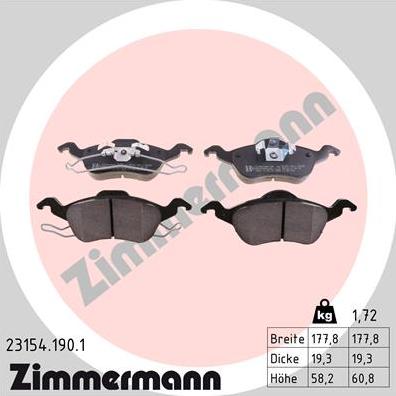 Zimmermann 23154.190.1 - Komplet Pločica, disk-kočnica www.molydon.hr