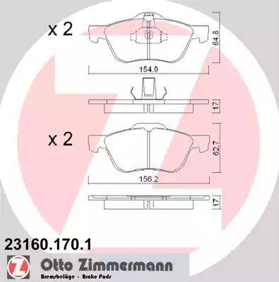 Zimmermann 23160.170.1 - Komplet Pločica, disk-kočnica www.molydon.hr