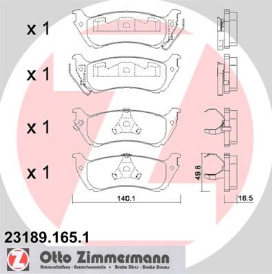 Zimmermann 23189.165.1 - Komplet Pločica, disk-kočnica www.molydon.hr