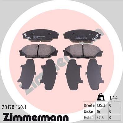 Zimmermann 23178.160.1 - Komplet Pločica, disk-kočnica www.molydon.hr