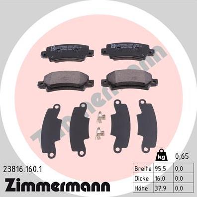 Zimmermann 23816.160.1 - Komplet Pločica, disk-kočnica www.molydon.hr