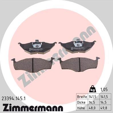 Zimmermann 23394.145.1 - Komplet Pločica, disk-kočnica www.molydon.hr