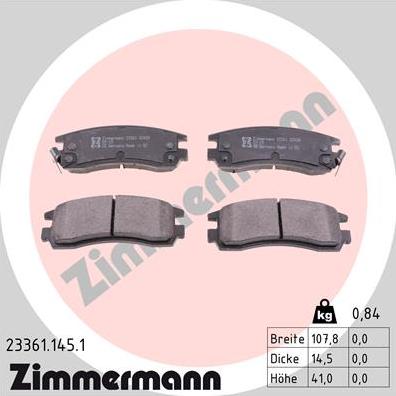 Zimmermann 23361.145.1 - Komplet Pločica, disk-kočnica www.molydon.hr