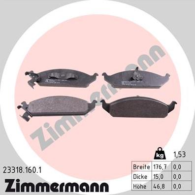 Zimmermann 23318.160.1 - Komplet Pločica, disk-kočnica www.molydon.hr