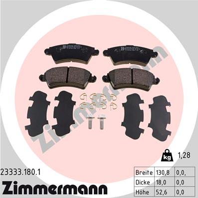 Zimmermann 23333.180.1 - Komplet Pločica, disk-kočnica www.molydon.hr