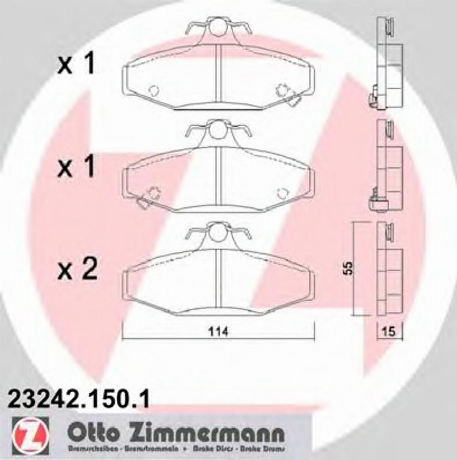 Zimmermann 232421501 - Komplet Pločica, disk-kočnica www.molydon.hr