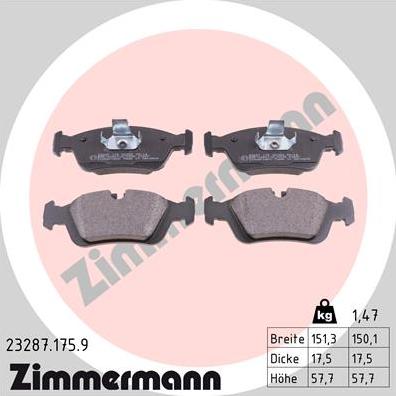 Zimmermann 23287.175.9 - Komplet Pločica, disk-kočnica www.molydon.hr