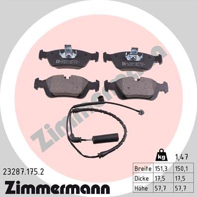 Zimmermann 23287.175.2 - Komplet Pločica, disk-kočnica www.molydon.hr