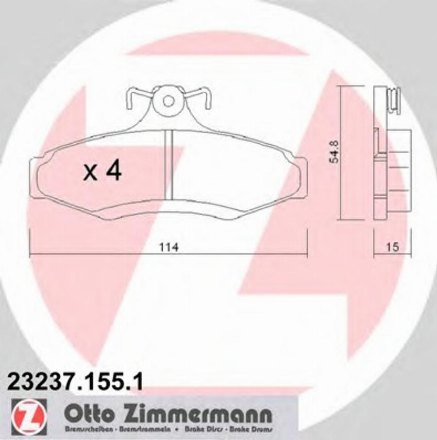 Zimmermann 23237.155.1 - Komplet Pločica, disk-kočnica www.molydon.hr