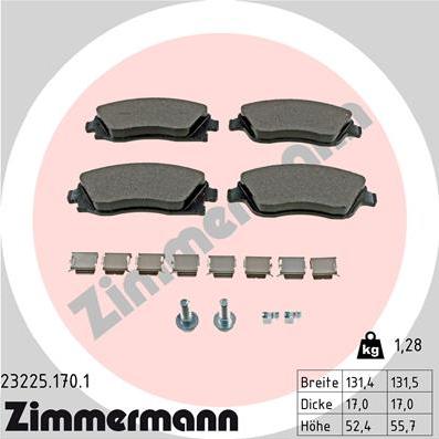 Zimmermann 23225.170.1 - Komplet Pločica, disk-kočnica www.molydon.hr