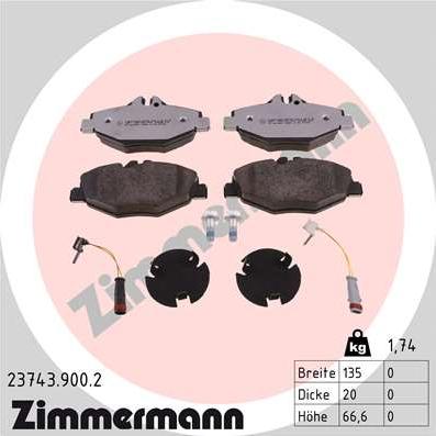 Zimmermann 23743.900.2 - Komplet Pločica, disk-kočnica www.molydon.hr