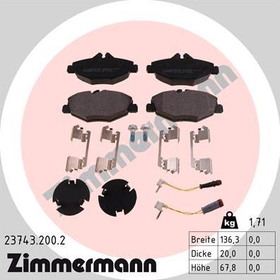 Zimmermann 23743.200.2 - Komplet Pločica, disk-kočnica www.molydon.hr