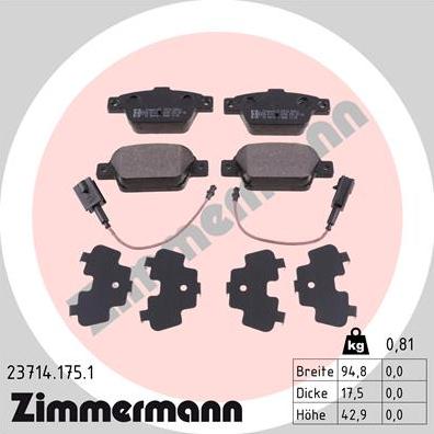 Zimmermann 23714.175.1 - Komplet Pločica, disk-kočnica www.molydon.hr