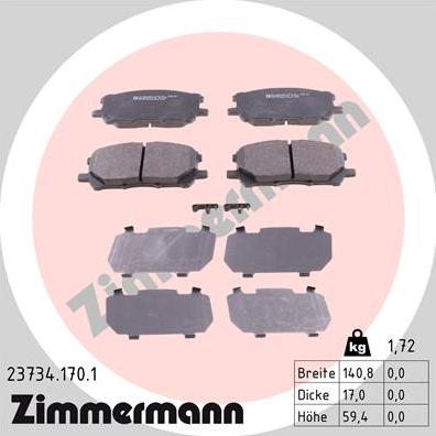 Zimmermann 23734.170.1 - Komplet Pločica, disk-kočnica www.molydon.hr