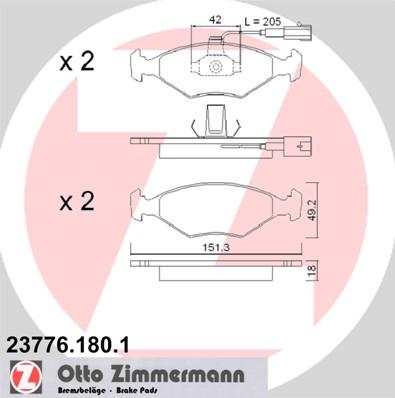 Zimmermann 23776.180.1 - Komplet Pločica, disk-kočnica www.molydon.hr