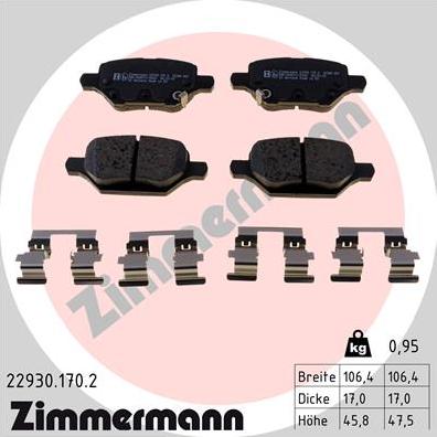 Zimmermann 22930.170.2 - Komplet Pločica, disk-kočnica www.molydon.hr