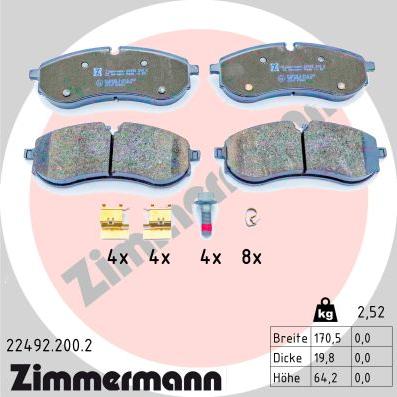 Zimmermann 22492.200.2 - Komplet Pločica, disk-kočnica www.molydon.hr