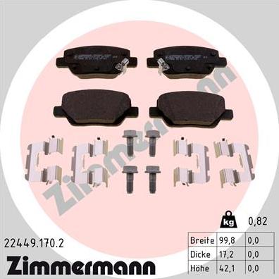 Zimmermann 22449.170.2 - Komplet Pločica, disk-kočnica www.molydon.hr