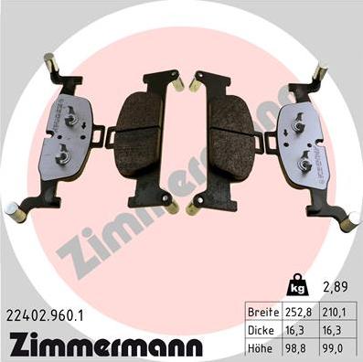 Zimmermann 22402.960.1 - Komplet Pločica, disk-kočnica www.molydon.hr