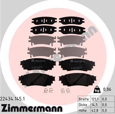 Zimmermann 22434.145.1 - Komplet Pločica, disk-kočnica www.molydon.hr