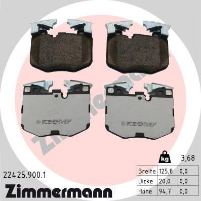 Zimmermann 22425.900.1 - Komplet Pločica, disk-kočnica www.molydon.hr