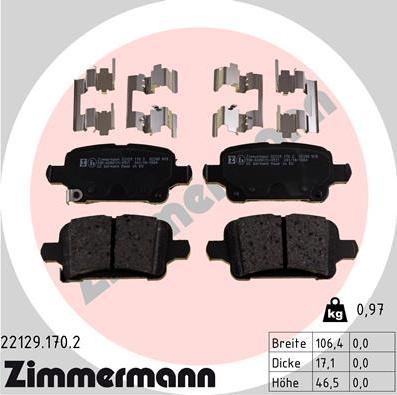 Zimmermann 22129.170.2 - Komplet Pločica, disk-kočnica www.molydon.hr