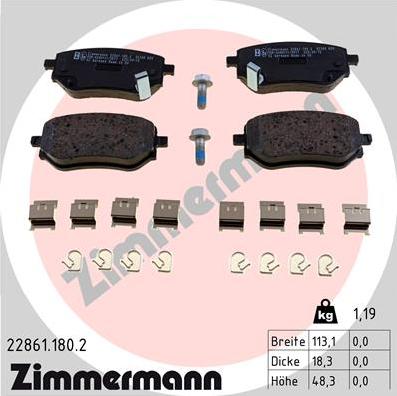 Zimmermann 22861.180.2 - Komplet Pločica, disk-kočnica www.molydon.hr