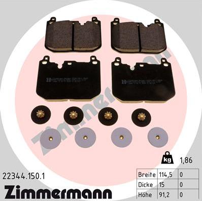 Zimmermann 22344.150.1 - Komplet Pločica, disk-kočnica www.molydon.hr