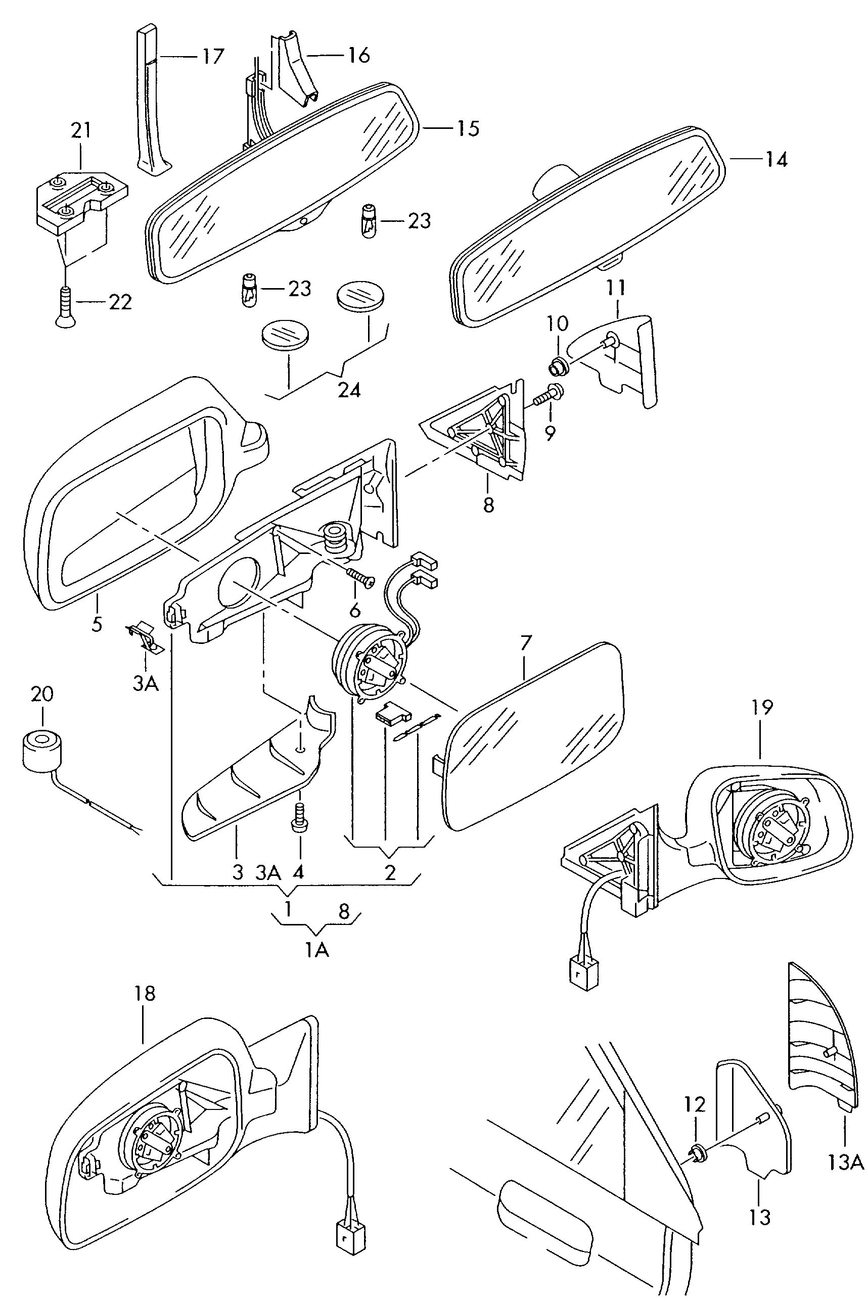 VAG 8D0857535C - Staklo za retrovizor, Vanjski retrovizor www.molydon.hr