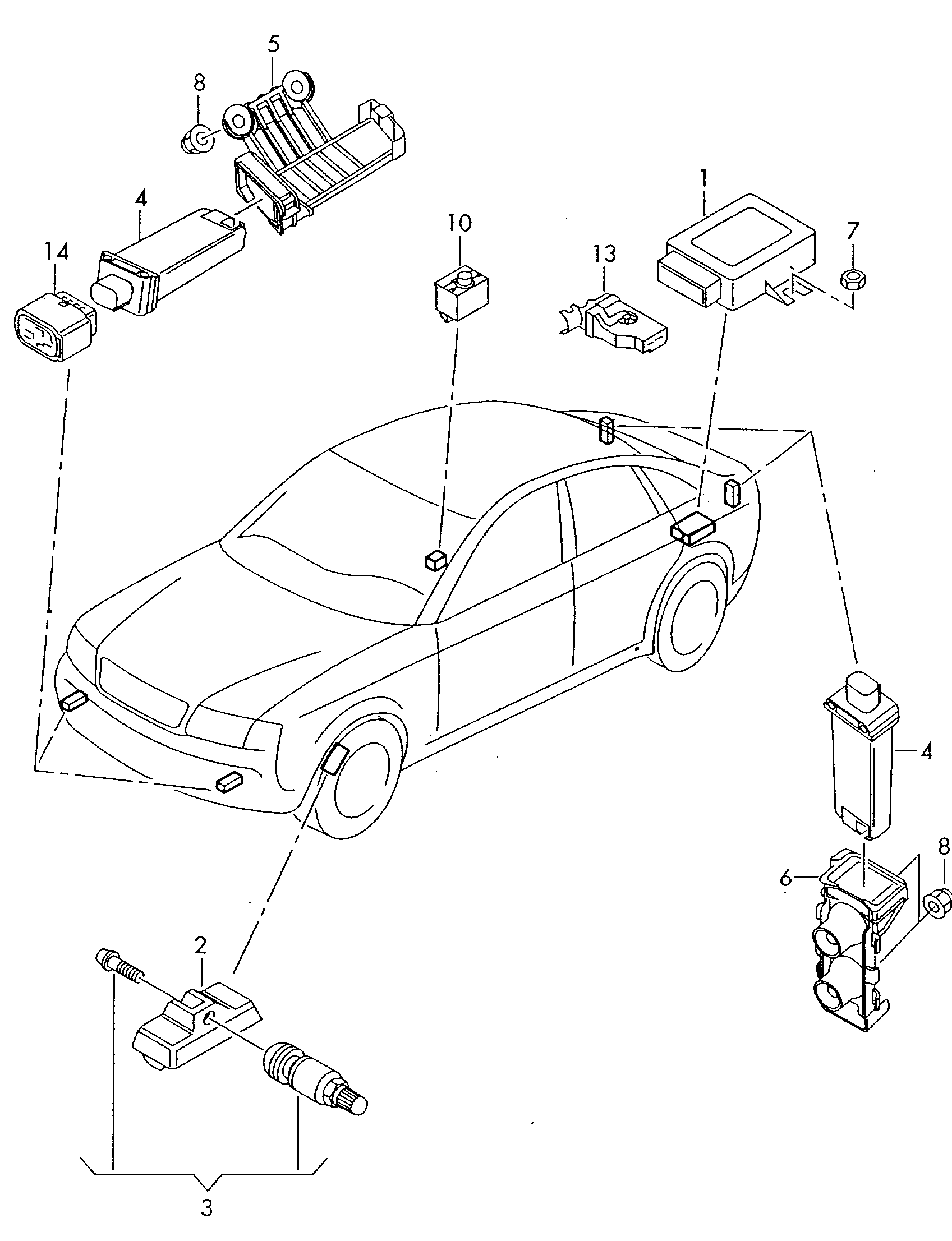 Seat 4D0907275E - Tyre pressure sensor www.molydon.hr