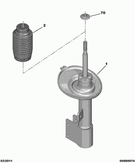 PEUGEOT 5202 ZS - FRONT SUSPENSION SHOCK-ABSORB; LEFT www.molydon.hr