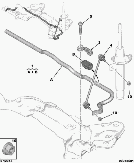 CITROËN/PEUGEOT 5087 71 - Šipka/spona, stabilizator www.molydon.hr