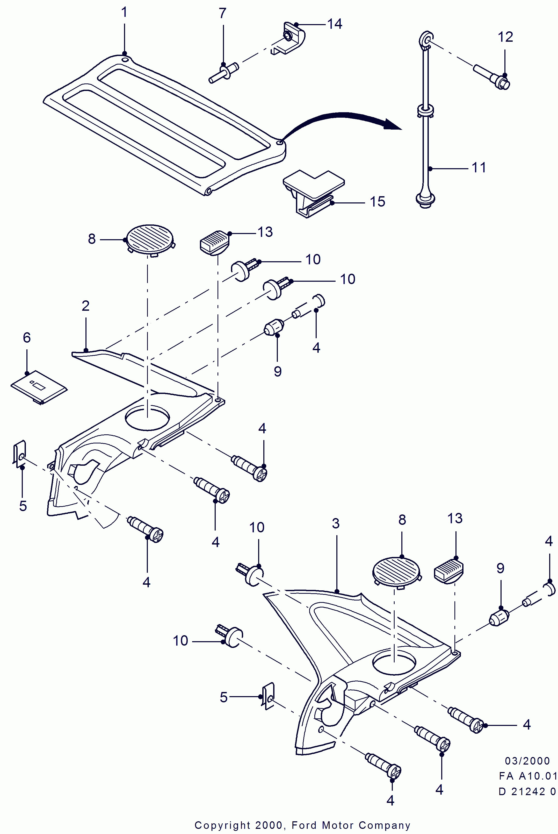 FORD 1 009 164 - Plasticna nitna - zabica za pričvršćivanje www.molydon.hr