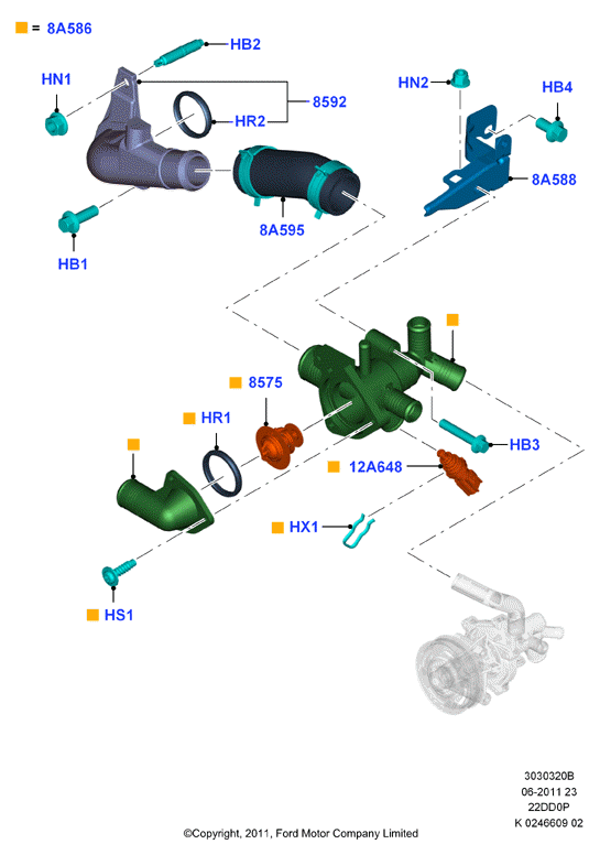 FORD 1733253 - Termostat, rashladna tekućinu www.molydon.hr