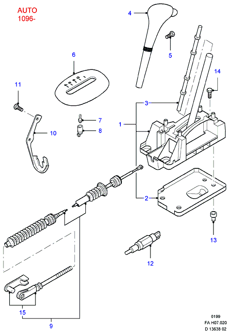 FORD 1050218 - Cable Assy - Selector Lever Control www.molydon.hr