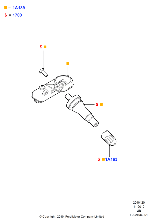 FORD 9L3Z 1A189-A - Senzor kotača, sistem za kontrolu pritiska u pneumaticima www.molydon.hr