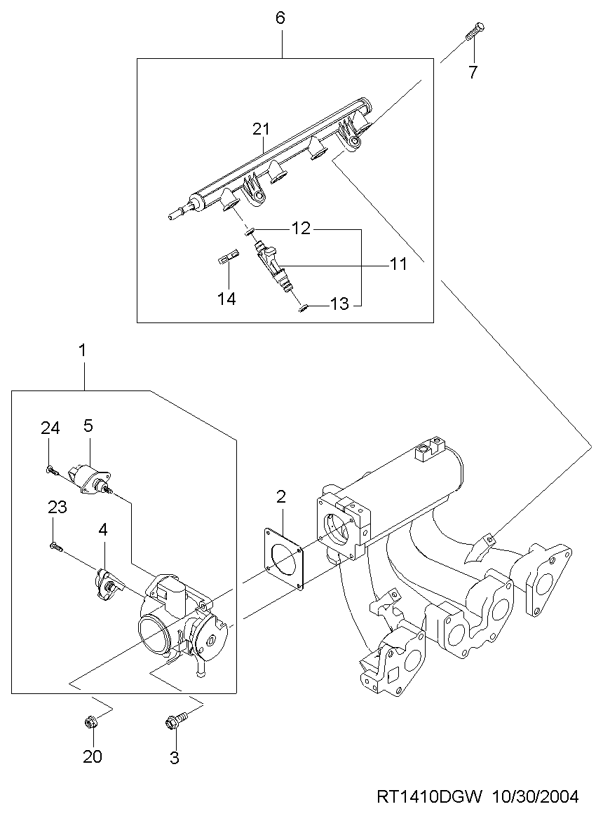 DAEWOO 17106005 - Brtva, termostat www.molydon.hr