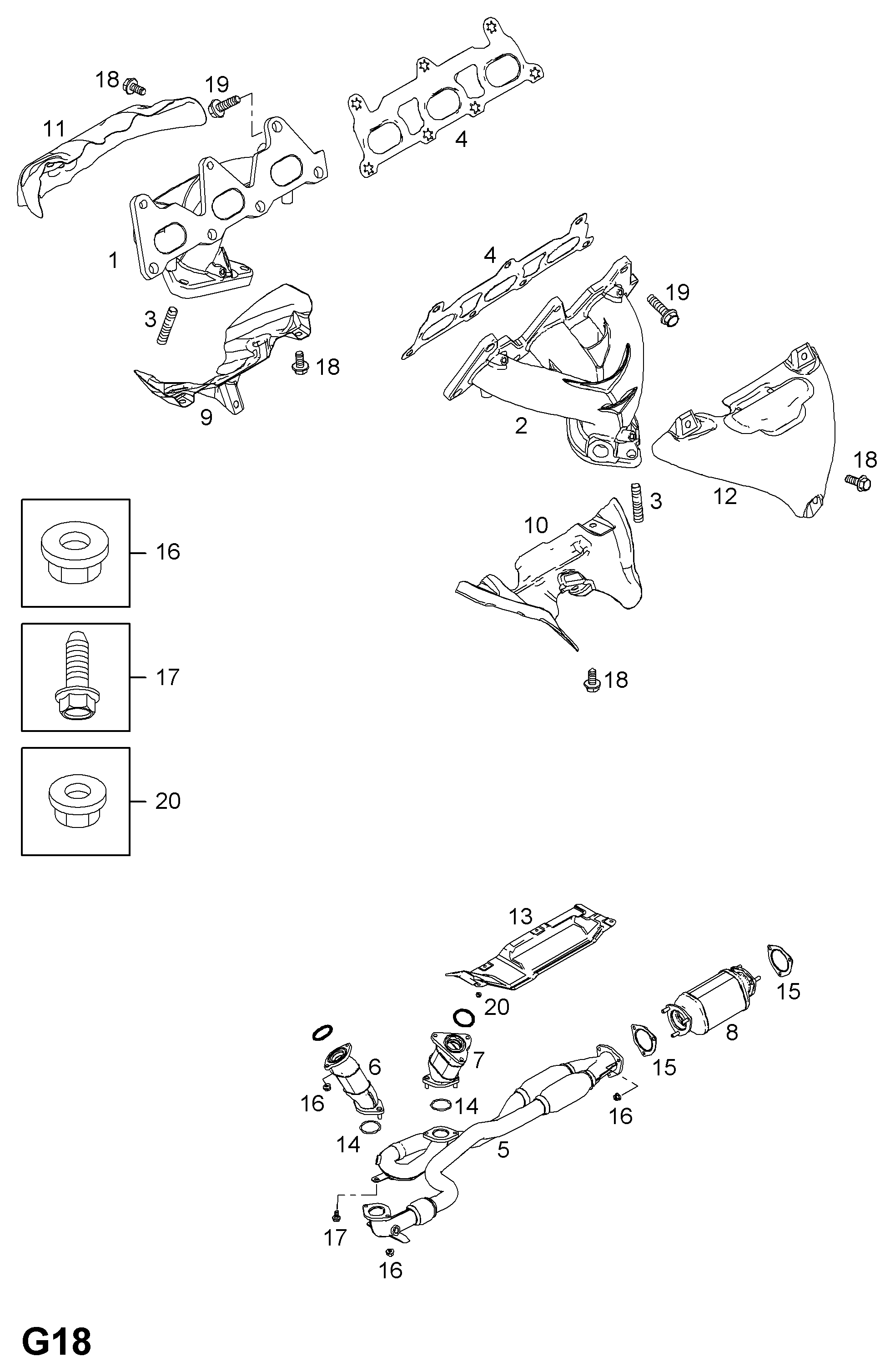 Opel 4805774 - Matica, Ispušna grana www.molydon.hr