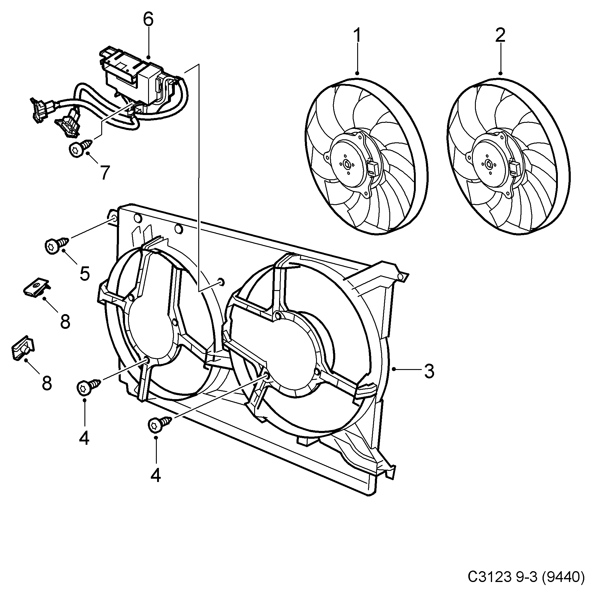 Chevrolet 13114369 - Ventilator, hladjenje motora www.molydon.hr